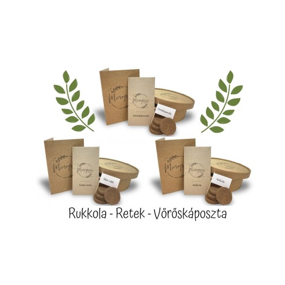 "Saláta"  Mikrozöld és csíra csomag       ( Rukkola, Káposzta,Retek)